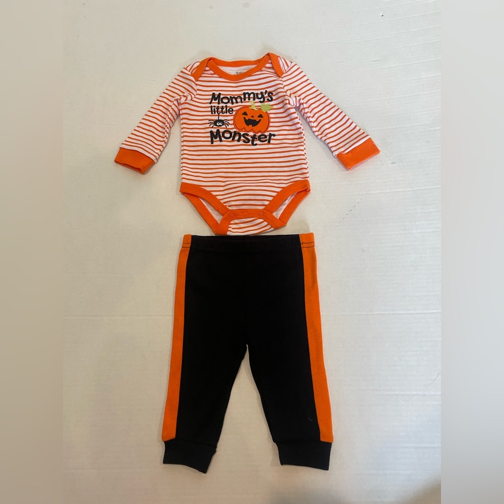 Baby Essentials Orange and White Striped Baby Outfit